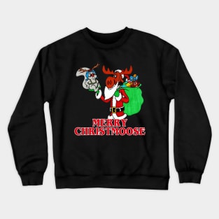 Rocky And Bullwinkle Santa Merry Christmoose Christmas 1 Crewneck Sweatshirt